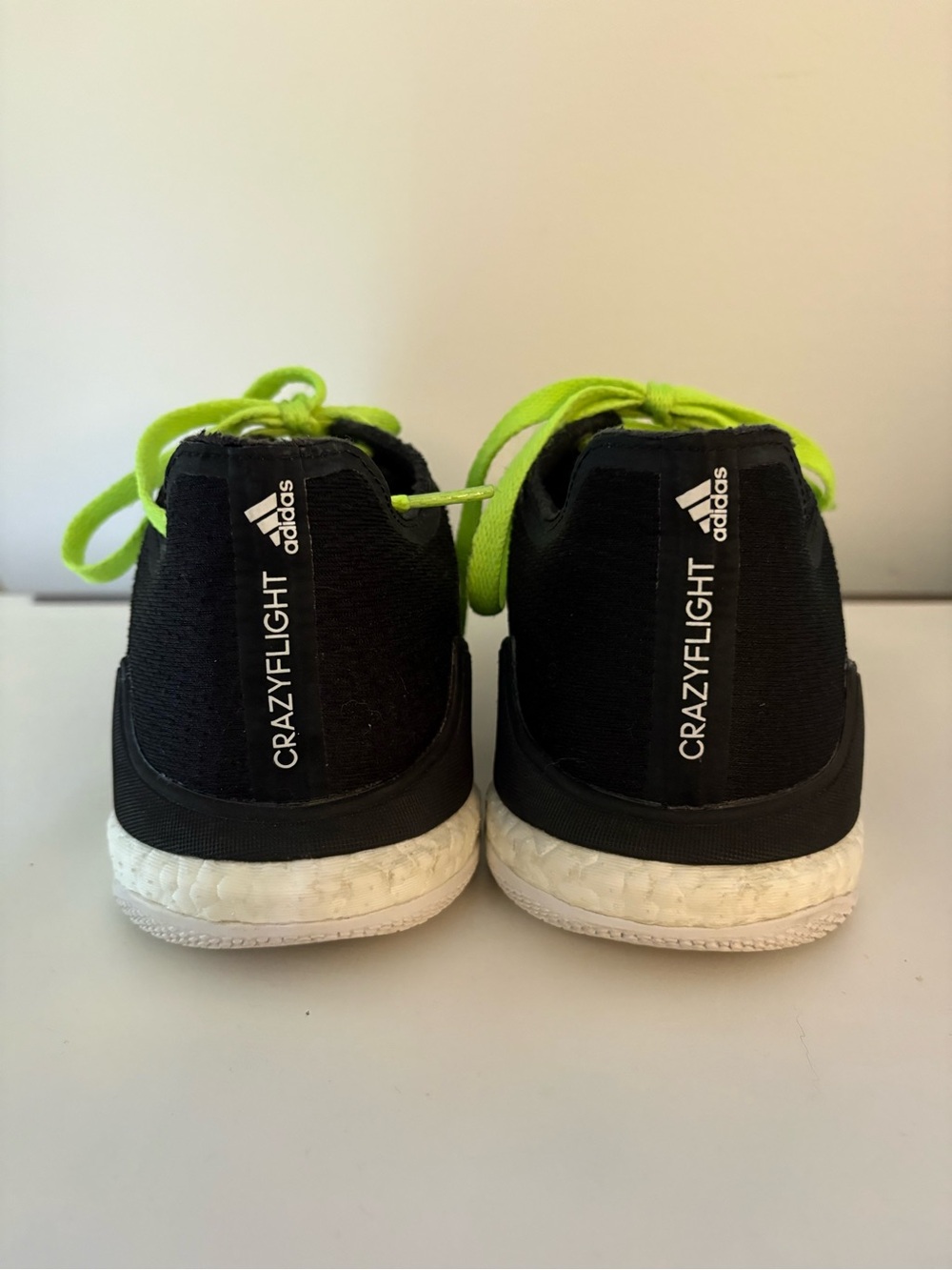 W Crazyflight Sports Court Shoe - Black with Neon Green (Interchangeable) Laces